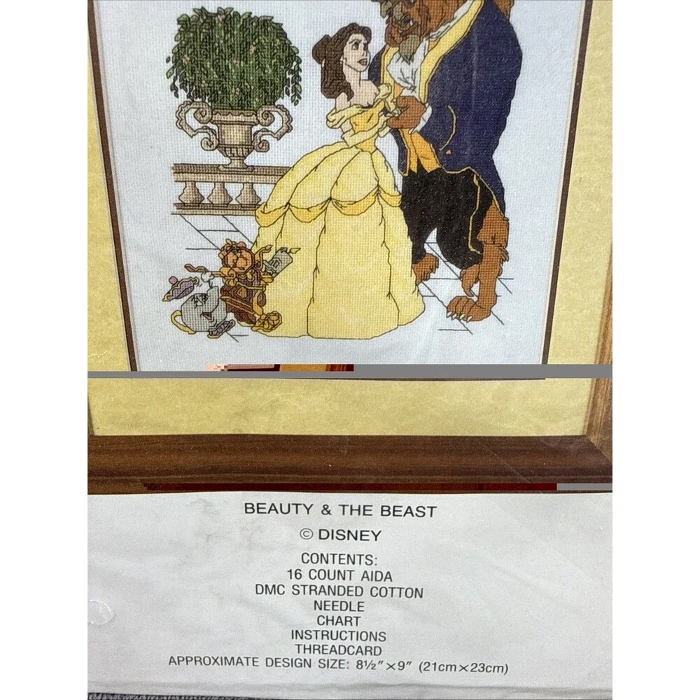Vintage Disney Catalog Beauty And The Beast Counted Cross Stitch Kit Belle Room